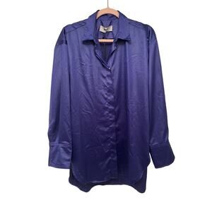 MSGM, Camica/Shirt, Blue Satin, NWT, Size: 42